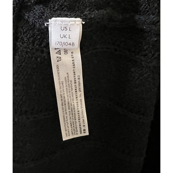 FP BEACH Black Ribbed Knit Sweater Dress Beach Cover-Up Dolman Sleeve Boho Large - Picture 8 of 8